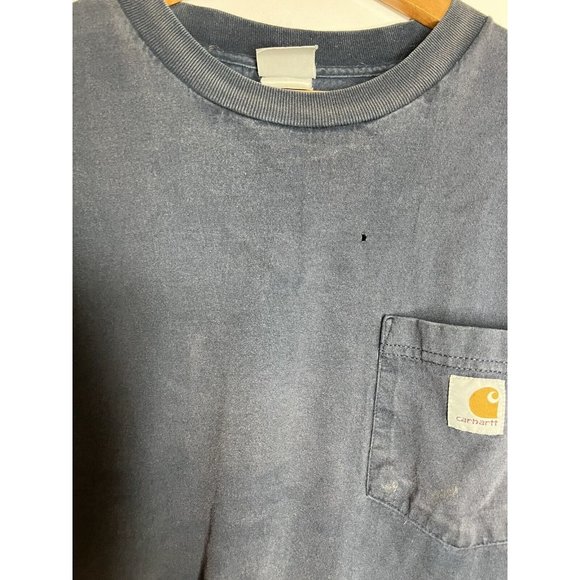 Carhartt Men's Blue Distressed Hip Hop Grunge 2XL T-Shirt - Picture 2 of 9